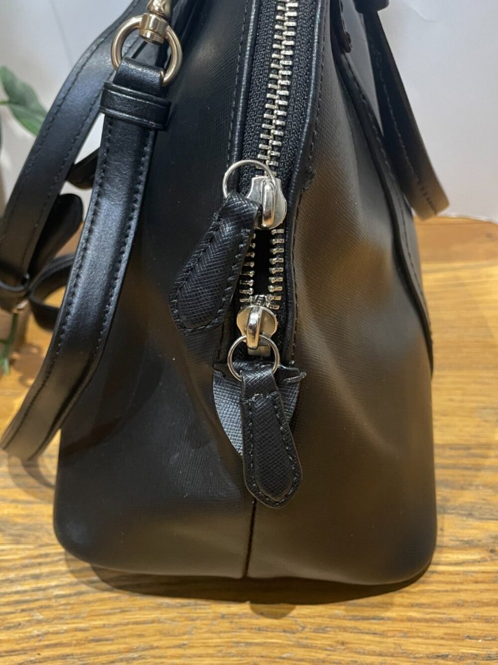 Coach Peyton Leather Black Cora Domed Satchel Model F25671 - Picture 8 of 15